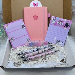 Dog theme Bookish Notebook Bundle with Dog theme pens in Pink